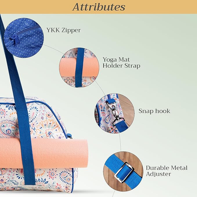 Maison d' Hermine Yoga Mat bag, Cylindrical bag for Woman&Men, yoga mat Bag &Adjustable shoulder straps Yoga Mat Carrier Bag with Drawstring Water Bottle Pocket and zipper pocket