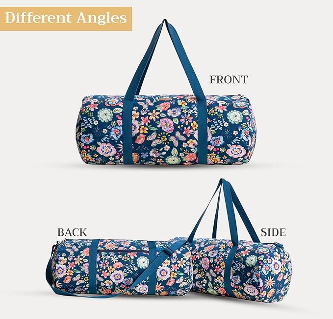 Maison d' Hermine Yoga Mat bag, Cylindrical bag for Woman&Men, yoga mat Bag &Adjustable shoulder straps Yoga Mat Carrier Bag with Drawstring Water Bottle Pocket and zipper pocket