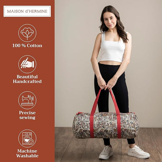 Maison d' Hermine Yoga Mat bag, Cylindrical bag for Woman&Men, yoga mat Bag &Adjustable shoulder straps Yoga Mat Carrier Bag with Drawstring Water Bottle Pocket and zipper pocket