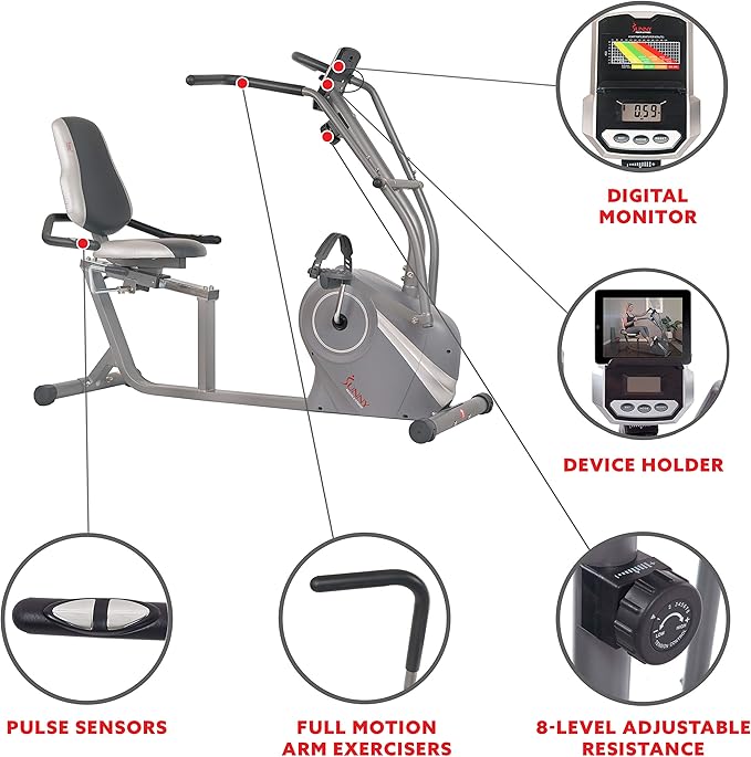 Sunny Health & Fitness Smart Elliptical Full-Body Cross Training Machine w/Extended Stride, Cardio Exercise Trainer for Home, Free SunnyFit App Bluetooth Connection, Optional 12" or 16" Stride Length