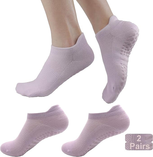 Tamlien Yoga & Pilates Grip Socks - Non-Slip, Barefoot, Pregnant-Friendly Crew Socks for Yoga, Barre & Sports