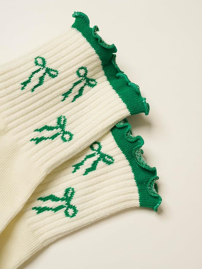 Shapes Studio Crew Half Calf Grip Socks, Cutest Fruits Pilates Socks, Ruffle socks, Non-Slip, Barre Yoga Fitness