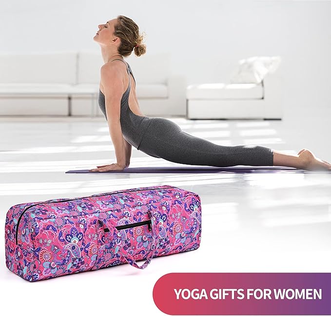 Boulder Bee | Yoga Mat Bag | Large Yoga Mat Carrier with Wet Pocket | Yoga Gifts | Gym Tote Bag for Women