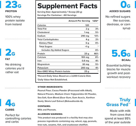 LEGION Whey+ Protein Whey Isolate from Grass Fed Cows - Whey Protein Isolate Powder Low Calorie, Non-GMO, Sugar Free, Lactose and Gluten Free, All Natural Protein Powder for Men & Women (30 Servings)