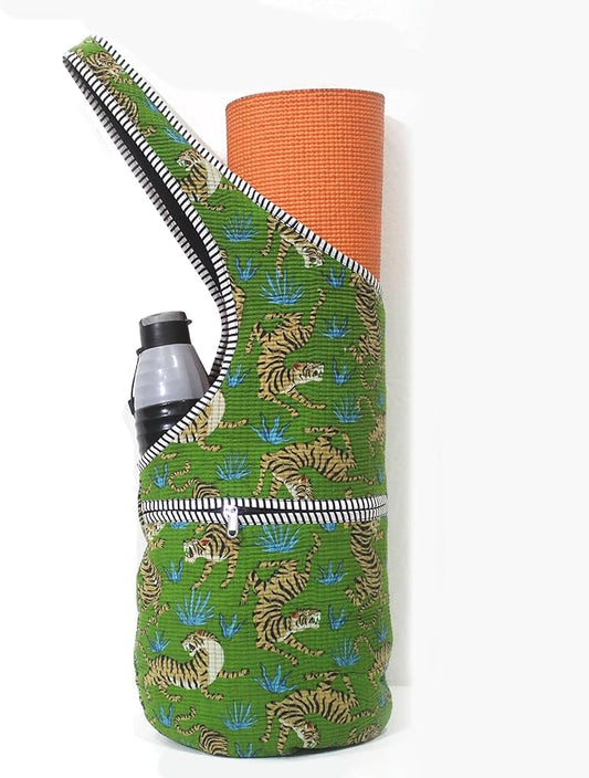 INDIAN CRAFT CASTLE Yoga Mat Bag | Tote Mat Bag | Sling Yoga Tote w/Large Side Pocket & Zipper Pocket | Yoga Mat Carrier Fits Most Size Mats