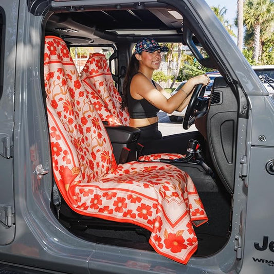 Sprints Athletic Running Towel, Full-Sized, Car Seat Cover - Performance Microfiber (Peaches & Pleasures The Small Kind)