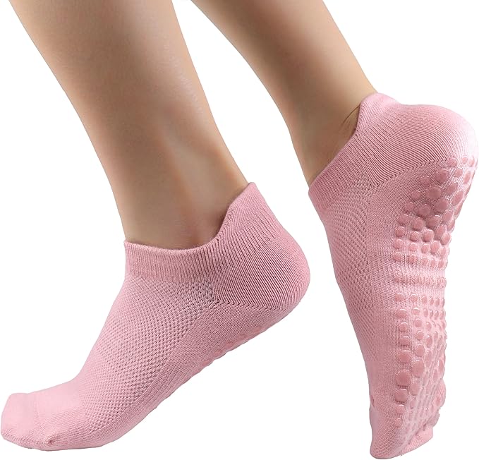 Tamlien Yoga & Pilates Grip Socks - Non-Slip, Barefoot, Pregnant-Friendly Crew Socks for Yoga, Barre & Sports