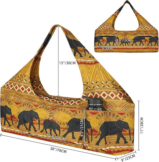 Large Yoga Mat Bag Yoga Bags and Carriers Fits All You Stuff Yoga Tote Bag with Yoga Mat Strap, Elastic Pockets and Zipper Pockets