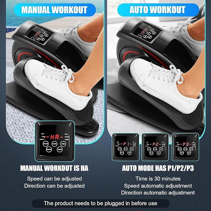 ANCHEER Under Desk Elliptical Machine - Quiet Pedal Exerciser for Seniors, Office & Home, Low-Impact Seated Leg Workout Equipment, Smart LCD Display, Remote Control