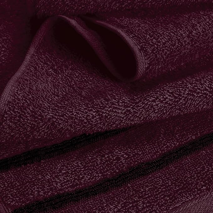 MyOwn Cotton 2 Pack Oversized Bath Towel Set 28x55 inches, Large Bath Towels, Ultra Absorbant Compact Quickdry & Lightweight Towel, Ideal for Gym Travel Camp Pool - Burgundy, 71619