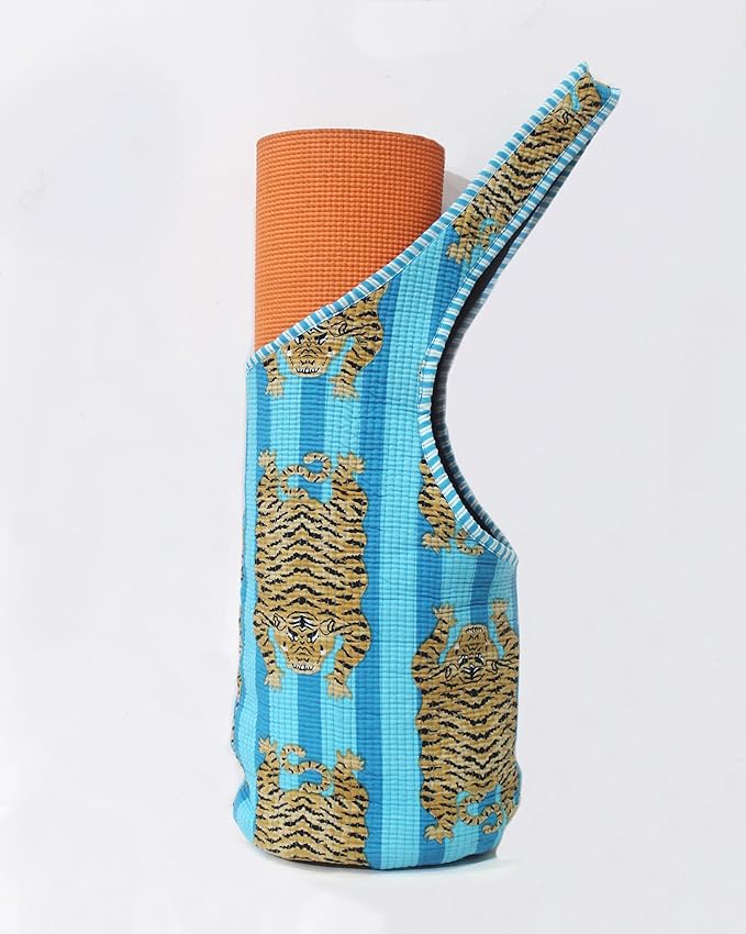 INDIAN CRAFT CASTLE Yoga Mat Bag | Tote Mat Bag | Sling Yoga Tote w/Large Side Pocket & Zipper Pocket | Yoga Mat Carrier Fits Most Size Mats