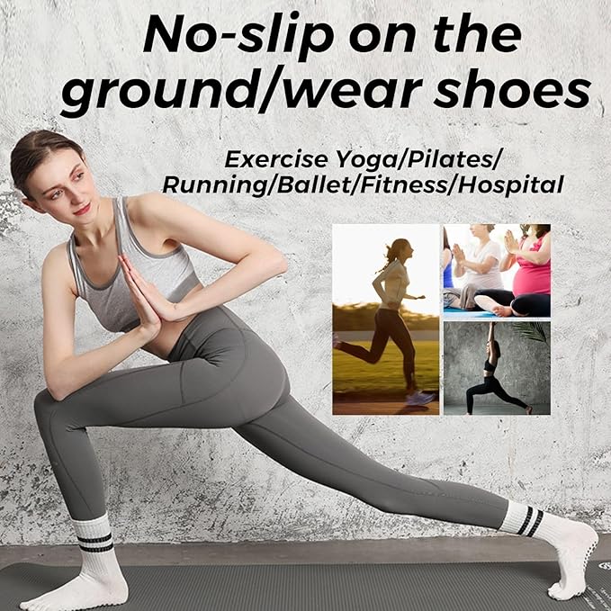 3/6 Pairs Cute Pilates Socks with Grips,Yoga Socks Barre Sock Non Slip Embroidery for Barre Ballet Workout
