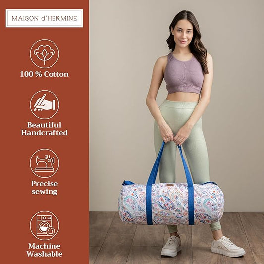 Maison d' Hermine Yoga Mat bag, Cylindrical bag for Woman&Men, yoga mat Bag &Adjustable shoulder straps Yoga Mat Carrier Bag with Drawstring Water Bottle Pocket and zipper pocket