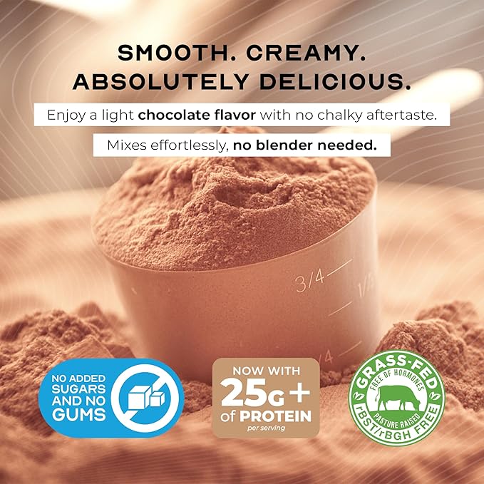 Muscle Feast Grass-Fed Whey Protein Isolate, All Natural Hormone Free Pasture Raised, Whey Isolate Protein Powder for Men and Women, Clean, Gluten-Free, Delicious Isolate Protein - Chocolate, 1lb