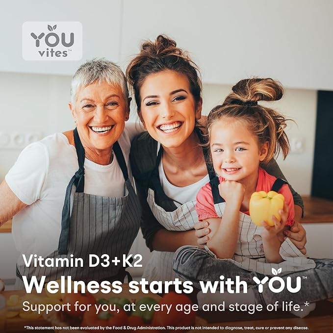 Vitamin D3 + K2 - Max Absorption, 5000 IU D3 & 100 mcg K2 MK-7 (Menaquinone-7) with BioPerine - Bone, Heart & Immune Support - Non-GMO, Gluten Free, Soy Free - 90 Capsules - Daily Supplement