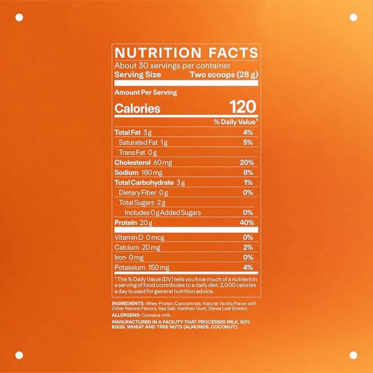 LTH Whey Protein - Grass-Fed Whey Protein Powder - with Amino Acids - Aids Lean Muscle & Recovery - Supports Immune & Liver Health - Vanilla, 930 Grams