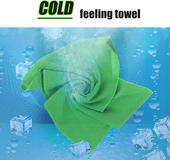 Biange Cooling Towels (40"x 12", Pack of 60) for Neck and Face, Cold Towel for Hot Weather, Sports, Workout, Fitness, Gym, Yoga, Golf, Pilates, Travel, Camping & More