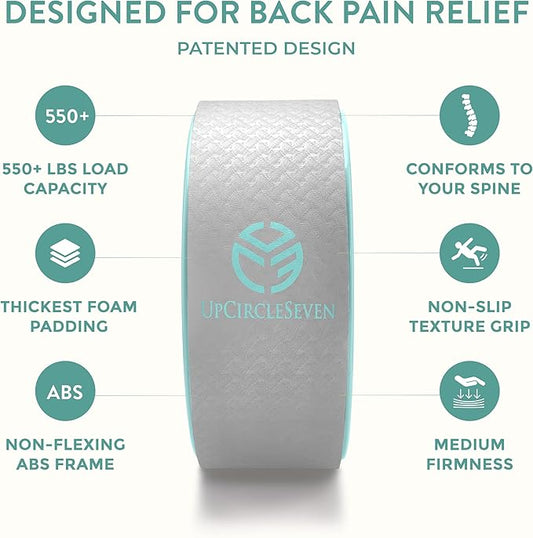 UpCircleSeven Yoga Wheel Set - Strongest & Most Comfortable Yoga Prop Wheel, 3 Pack for Back Pain and Stretching (12, 10, 6 inch)
