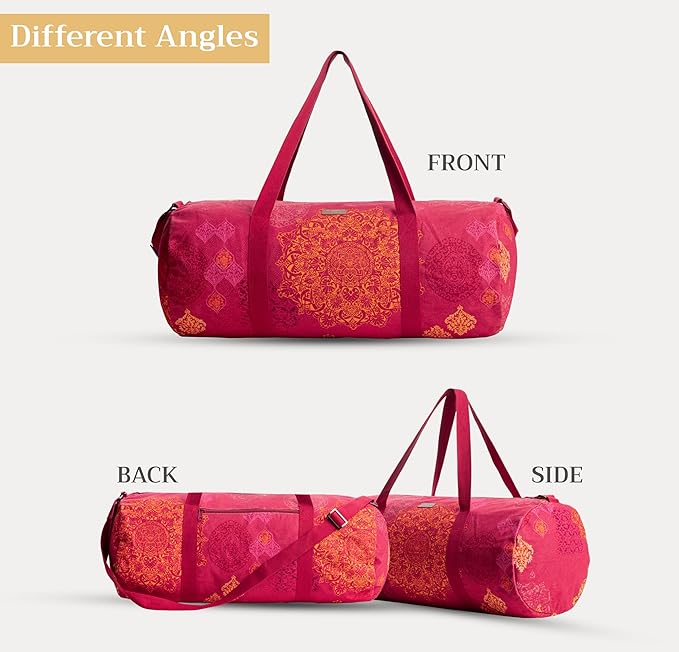 Maison d' Hermine Yoga Mat bag, Cylindrical bag for Woman&Men, yoga mat Bag &Adjustable shoulder straps Yoga Mat Carrier Bag with Drawstring Water Bottle Pocket and zipper pocket