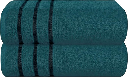 MyOwn Cotton 2 Pack Oversized Bath Towel Set 28x55 inches, Large Bath Towels, Ultra Absorbant Compact Quickdry & Lightweight Towel, Ideal for Gym Travel Camp Pool - Teal, 71634