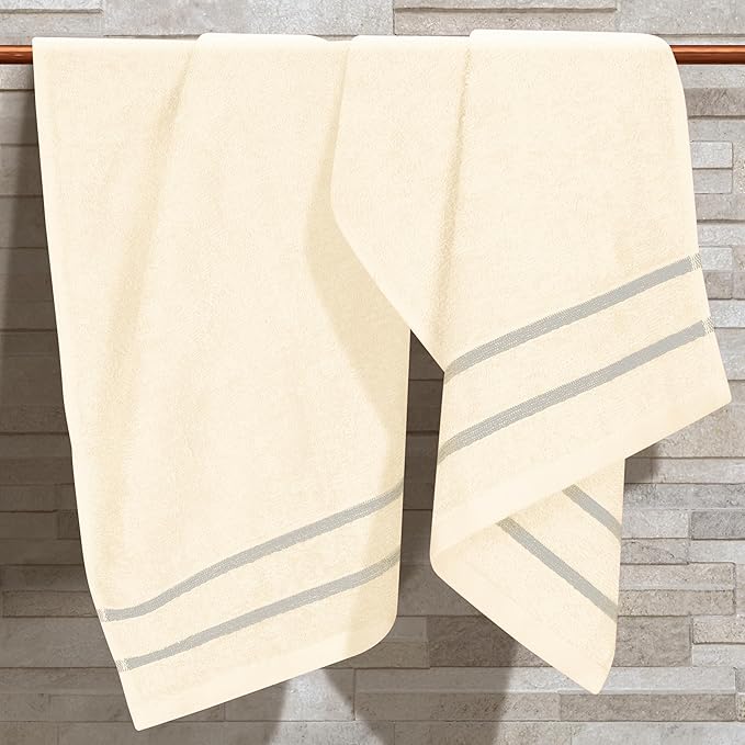 MyOwn Ultra Soft Cotton 6 -Piece Hand Towel Set 16x24 Inch, Ideal for use in Bathroom, Kitchen, Gym, Spa & General Cleaning, Compact & Lightweight Multi Purpose Hand Towels - Ivory