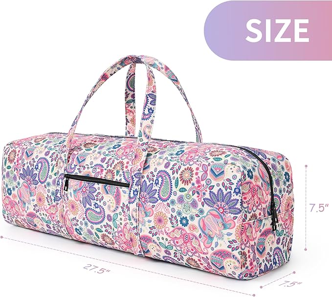 Boulder Bee | Yoga Mat Bag | Large Yoga Mat Carrier with Wet Pocket | Yoga Gifts | Gym Tote Bag for Women