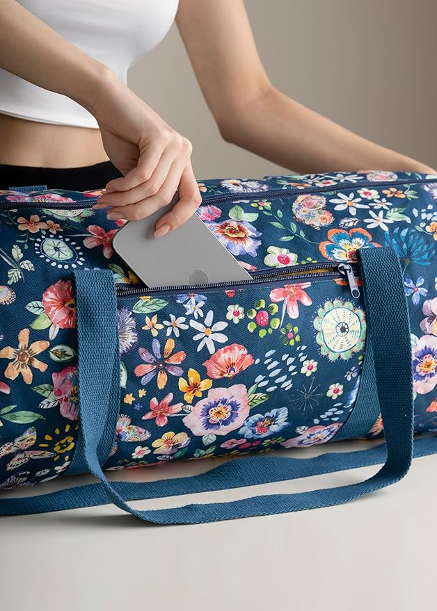 Maison d' Hermine Yoga Mat bag, Cylindrical bag for Woman&Men, yoga mat Bag &Adjustable shoulder straps Yoga Mat Carrier Bag with Drawstring Water Bottle Pocket and zipper pocket
