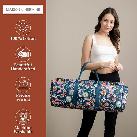 Maison d' Hermine Yoga Mat bag, Cylindrical bag for Woman&Men, yoga mat Bag &Adjustable shoulder straps Yoga Mat Carrier Bag with Drawstring Water Bottle Pocket and zipper pocket