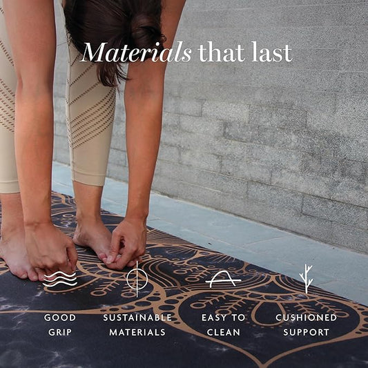 TPE Yoga Mat - Artist Designed, Premium eco friendly mats, Non Slip, Non toxic, Great For Regular & Hot Yoga, Pilates and Workouts (72 inch x 24 inch x 6mm thick)