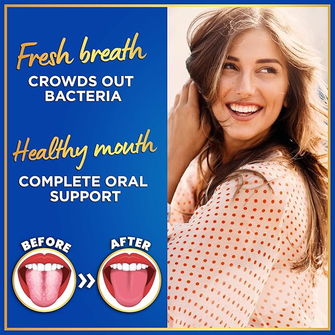 Oral Probiotics for Teeth and Gums - 3BN CFU Lactobacillus Salivarius, Paracasei, K12 Pro B, Inulin Dental Probiotics for Bad Breath Treatment, Gum Health - 90 Best Breath Oral Probiotic Mint Tablets