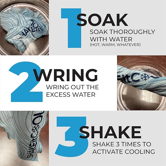 SHAKEitCOOL Original Cooling Towel – Be Cool in Style - Heat Relief, Soft, Lightweight, Sun Protection, Easy Clean - Perfect for Biking, Running, Yoga, Gym, Gardening - Beer