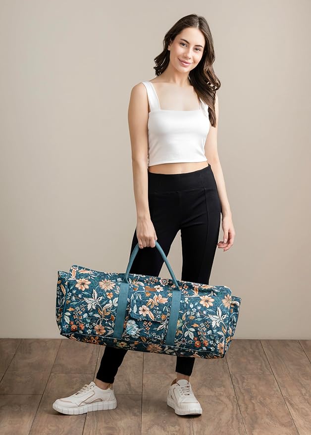 Maison d' Hermine Yoga Mat bag, Cylindrical bag for Woman&Men, yoga mat Bag &Adjustable shoulder straps Yoga Mat Carrier Bag with Drawstring Water Bottle Pocket and zipper pocket