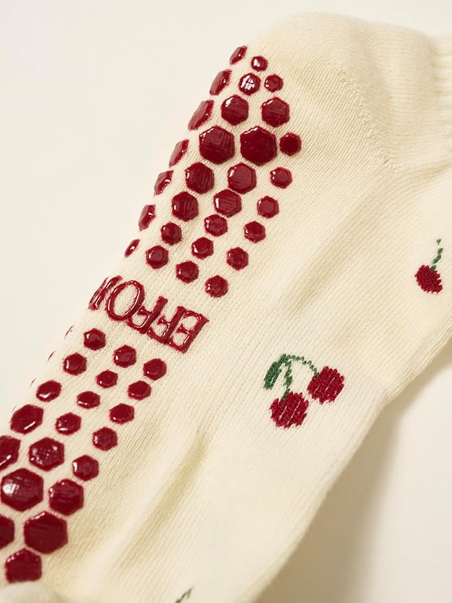 Shapes Studio Crew Half Calf Grip Socks, Cutest Fruits Pilates Socks, Ruffle socks, Non-Slip, Barre Yoga Fitness