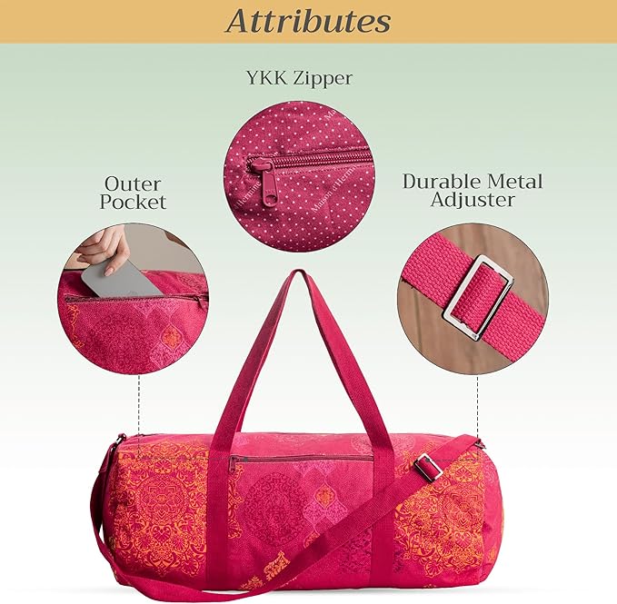 Maison d' Hermine Yoga Mat bag, Cylindrical bag for Woman&Men, yoga mat Bag &Adjustable shoulder straps Yoga Mat Carrier Bag with Drawstring Water Bottle Pocket and zipper pocket