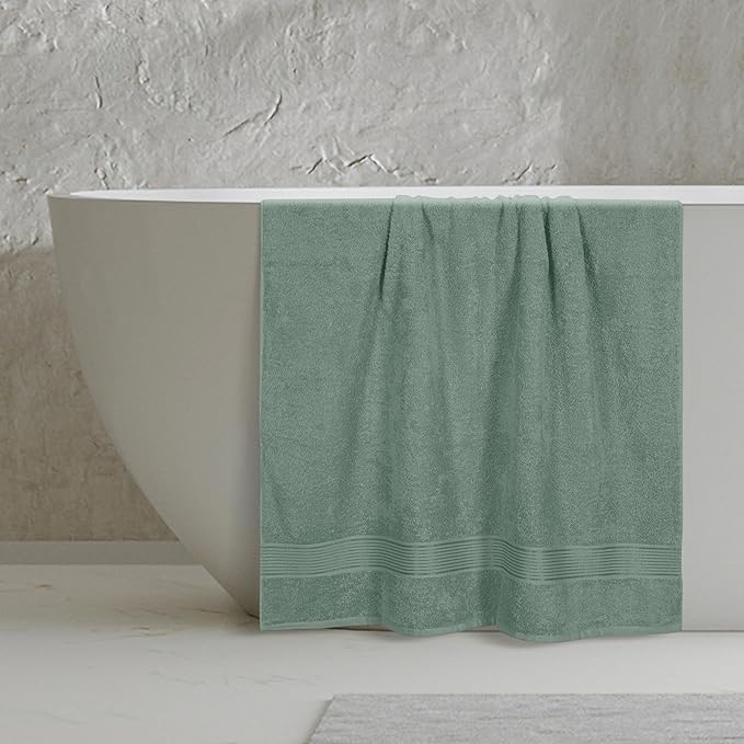 Belizzi Home Cotton 2 Pack Oversized Bath Sheet 35x70, Large Bath Sheet, Ultra Soft, Absorbent, Compact, Eco-Friendly, Recyclable, Quick Drying and Lightweight Towel - Jade