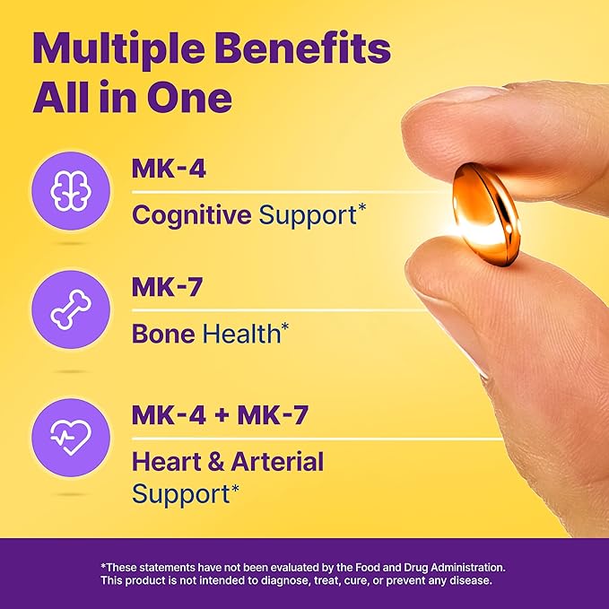 InnovixLabs Full Spectrum Vitamin K2-90 Softgels with 600 mcg of Trans Form MK7 and MK4 - Supports General Health and Bone Strength - Soy and Gluten Free K2 Vitamin Supplement