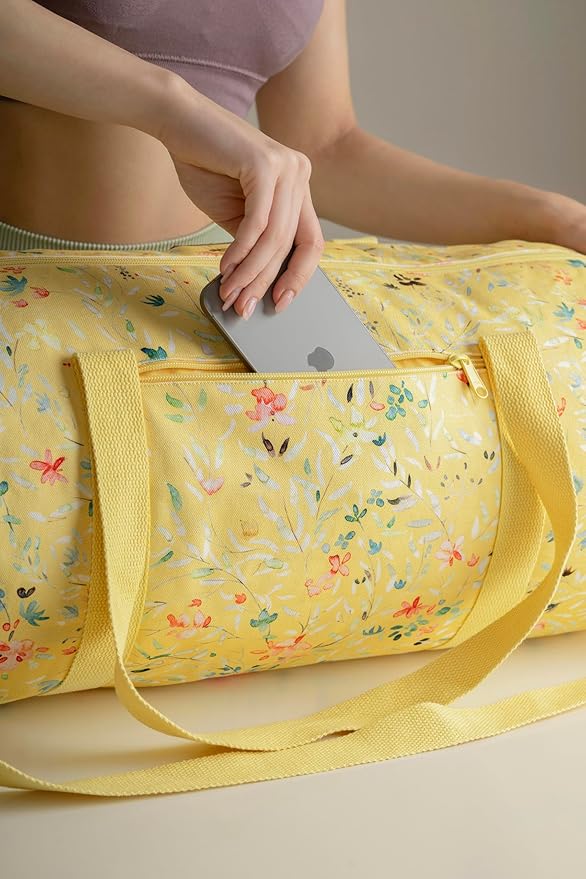 Maison d' Hermine Yoga Mat bag, Cylindrical bag for Woman&Men, yoga mat Bag &Adjustable shoulder straps Yoga Mat Carrier Bag with Drawstring Water Bottle Pocket and zipper pocket