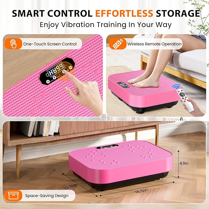 Vibration Plate Exercise Machine, 2025 Upgraded Fitness Vibrating Lymphatic Drainage Full Body Workout Shaker for Weight Loss, Featuring a 330 Lbs Capacity Vibrate Fitness Platform with 8 Modes