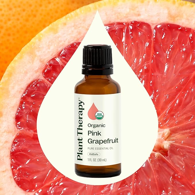 Plant Therapy Organic Pink Grapefruit Essential Oil 30 mL (1 oz) 100% Pure, Undiluted, Therapeutic Grade