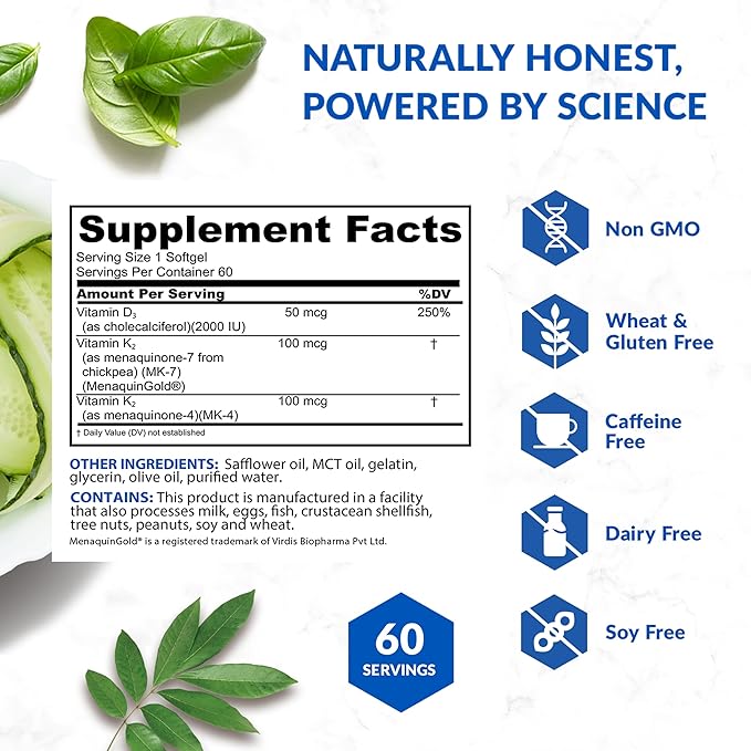 BioTrust Sol Joy, High-Potency Vitamin D3 K2 – High Potency (50 mcg)