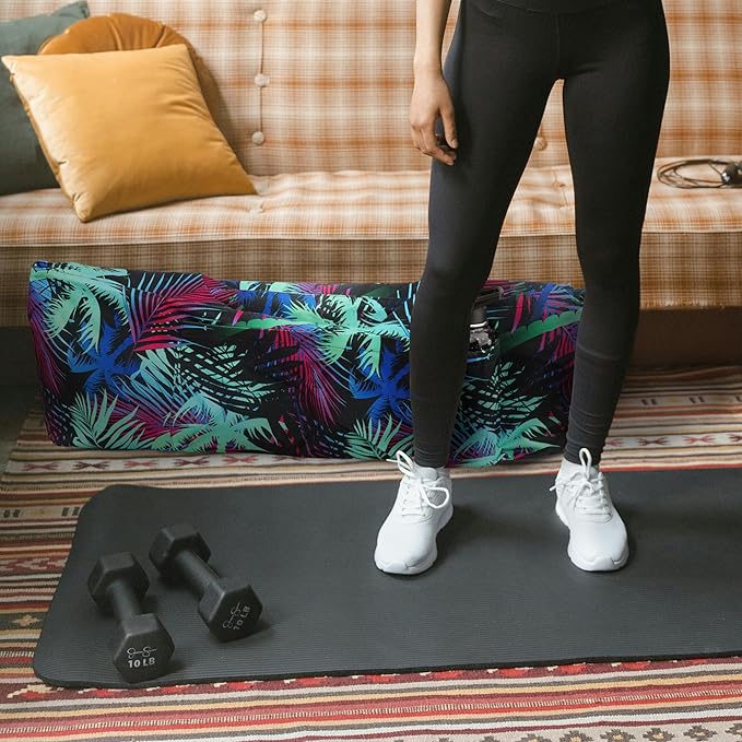 Large Yoga Mat Bag Yoga Bags and Carriers Fits All You Stuff Yoga Tote Bag with Yoga Mat Strap, Elastic Pockets and Zipper Pockets