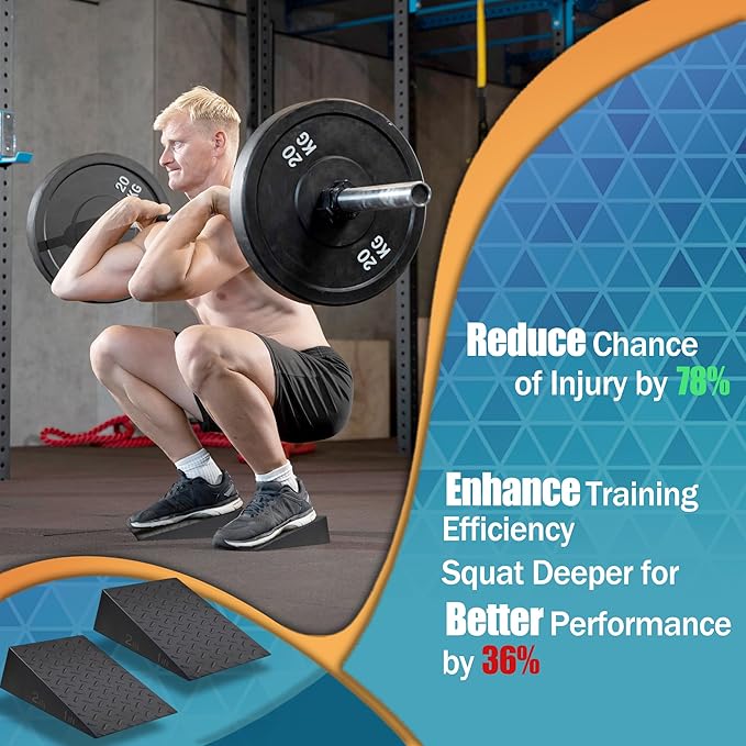 Squat Wedge for Prefessional Trainer: 2Pcs Squat Heel Wedge Block Protable Calf Raise Block Improve Mobility and Performance