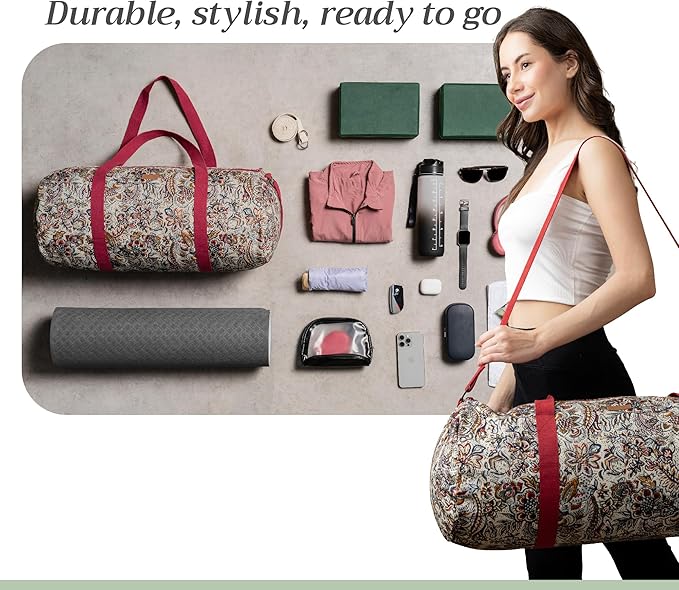 Maison d' Hermine Yoga Mat bag, Cylindrical bag for Woman&Men, yoga mat Bag &Adjustable shoulder straps Yoga Mat Carrier Bag with Drawstring Water Bottle Pocket and zipper pocket