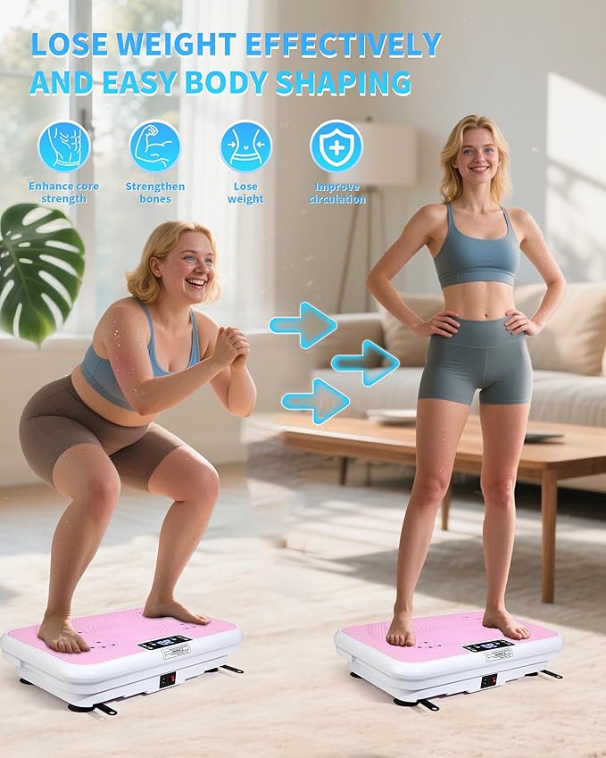 Shake Plate Vibration Exercise Machine for Lymphatic Drainage Massager & Weight Loss, 400 lbs Capacity Whole Body Vibrating Plate Workout for Women and Men