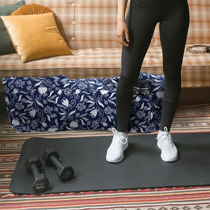 Large Yoga Mat Bag Yoga Bags and Carriers Fits All You Stuff Yoga Tote Bag with Yoga Mat Strap, Elastic Pockets and Zipper Pockets