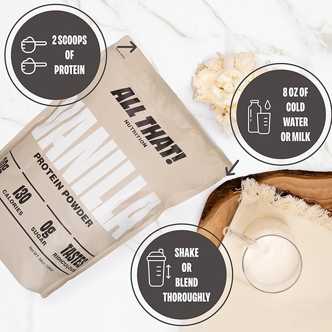 Vanilla Protein Powder, 30G of Whey Protein, Low Calorie & Fast-Absorbing, 0 Sugar, Soy-Free & Gluten-Free Protein Powder, 30 Servings