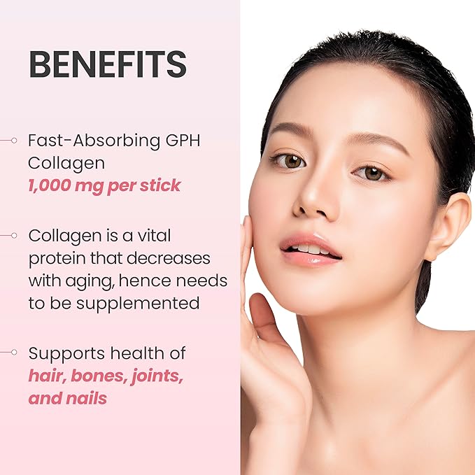 K-Nutra K-Collagen Soft Peach (15.9oz, 30 Sticks) - Holiday Gifts - Skin, Hair, Nail Health, Tasty Jelly, Fast Absorption. Low-Molecular Marine Collagen, Vitamin C