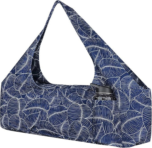 Large Yoga Mat Bag Yoga Bags and Carriers Fits All You Stuff Yoga Tote Bag with Yoga Mat Strap, Elastic Pockets and Zipper Pockets