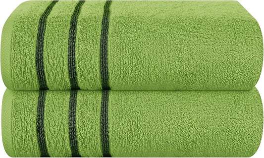 MyOwn Cotton 2 Pack Oversized Bath Towel Set 28x55 inches, Large Bath Towels, Ultra Absorbant Compact Quickdry & Lightweight Towel, Ideal for Gym Travel Camp Pool - Kiwi Green, 71622