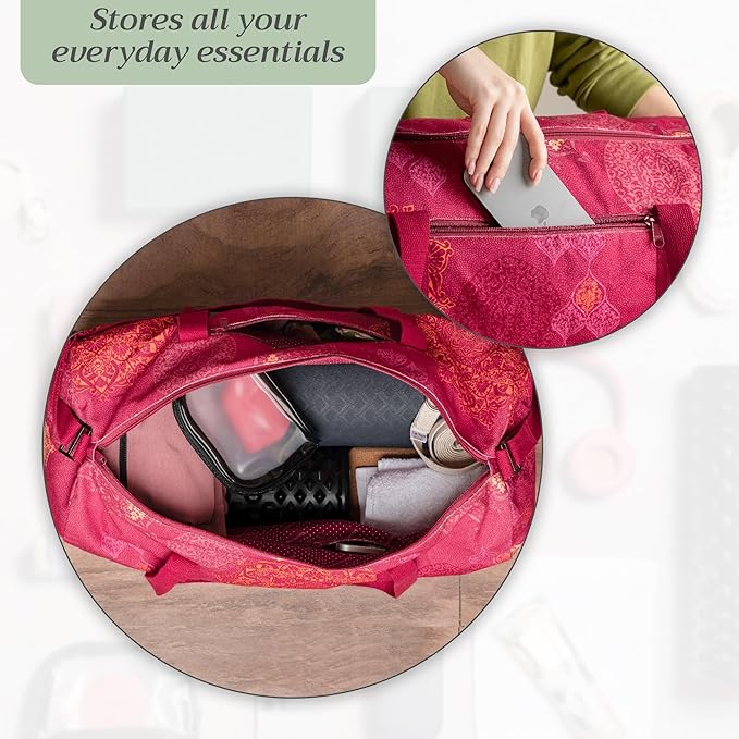 Maison d' Hermine Yoga Mat bag, Cylindrical bag for Woman&Men, yoga mat Bag &Adjustable shoulder straps Yoga Mat Carrier Bag with Drawstring Water Bottle Pocket and zipper pocket